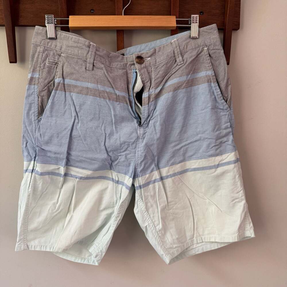 Element Men's Striped Casual Walk Shorts Size 34 Gray Blue